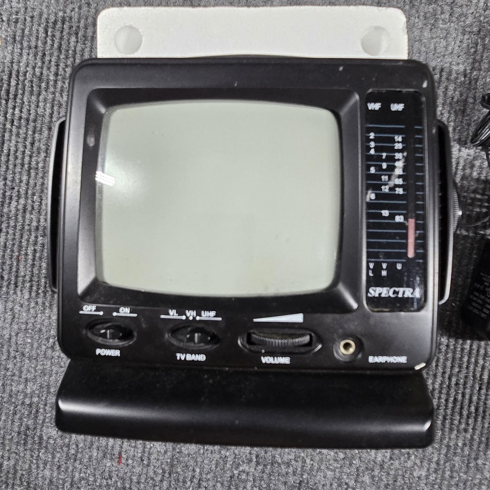 Vintage Memorex 5.5" Portable TV AM/FM Radio MT0550 3-Way Power Boxed TESTED‎